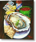 Oyster And Crystal Metal Print