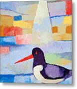 Oystercatcher At Sea Metal Print