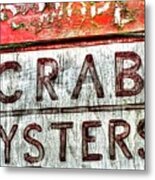 Oysters Crab Metal Print