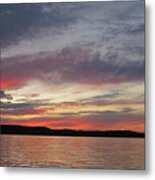 Painted Sunset On Gunflint Lake Metal Print