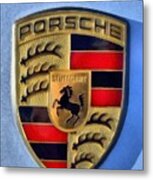 Painting Of Porsche Badge Metal Print