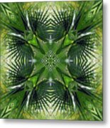 Palm Frond Kaleidoscope Metal Print