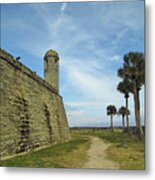 Palm Trees Around The Castillo Metal Print