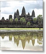 Panorama Angkor Wat Reflections Metal Print
