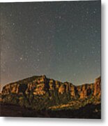 Panorama Milky Way Over Bell Rock, Arizona Metal Print
