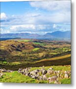 Panorama Of A Colourful Undulating Irish Landscape In Kerry Metal Print