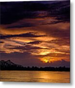 Panoramic Sunset At Natchez Metal Print