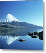 Parinacota Volcano Reflections Chile Metal Print