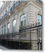 Paris Black Iron Ornate Gate To Parc Monceau - Parisian Gates Metal Print