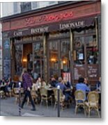 Paris Cafe Le Progres Metal Print