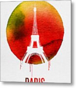 Paris Landmark Red Metal Print