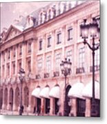 Paris Pink Architecture - Paris Street Lamps - Paris Place Vendome Street Lanterns Metal Print