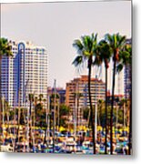 Parking And Palms In Long Beach Metal Print