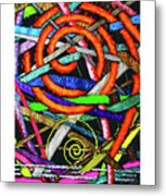 Particle Track Forty-seven Triptych Metal Print