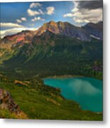 Partly Cloud Over Grinnell Lake At Glacier Metal Print