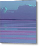Pastel Sunset Sea Lilac Metal Print