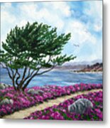 Path By A Cypress Tree In May Metal Print