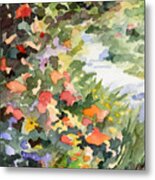 Path Monets Garden Watercolor Paintings Of France Metal Print