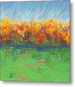 Path To Autumn Trees Metal Print