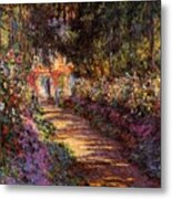 Pathway In Monet's Garden Metal Print