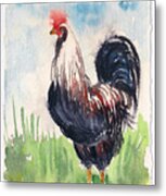 Paunchy Rooster Metal Print