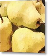 Pears In Amarillo Metal Print