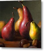 Pears With Chestnuts Metal Print