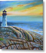 Peggy's Cove Sunset Metal Print