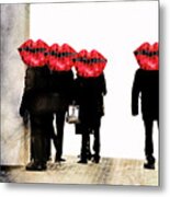 People At The Elphi With Red Lips Metal Print