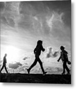 People In Howth - Dublin, Ireland - Black And White Street Photography Metal Print