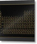 Periodic Table Of Elements - Gold On Black Metal Metal Print