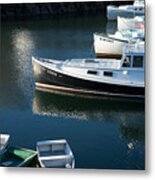 Perkins Cove Lobster Boats One Metal Print