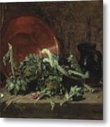 Philippe Rousseau Still Life With Artichokes, 1868 Metal Print