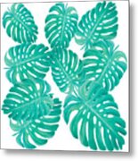 Philodendron Leaves Metal Print