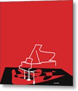 Piano In Red Metal Print