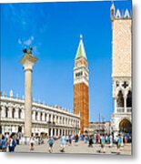 Piazzetta San Marco With Doge's Palace And Campanile, Venice Metal Print