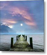 Pier To The Moon Metal Print