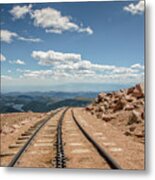 Pikes Peak Cog Railway Track At 14,110 Feet Metal Print