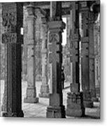 Pillars In Black And White. Qutb Minar. Metal Print