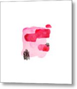 Pink And Black Abstract Metal Print