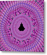 Pink And Purple Fractal Crochet Ornaments Metal Print