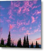 Pink Cloud Sunset Mount Shasta California Metal Print