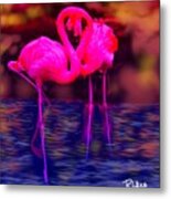 Pink Flamingos Metal Print