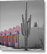 Pink Motel In Arizona Metal Print
