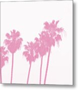 Pink Palm Trees- Art By Linda Woods Metal Print