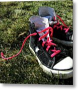 Pink Shoe Laces Metal Print