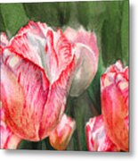 Pink Tulips By Irina Sztukowski Metal Print