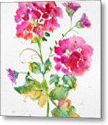 Pink Watercolor Flowers-jp3792 Metal Print