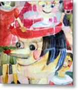 Pinocchios In The Window Reflections Metal Print