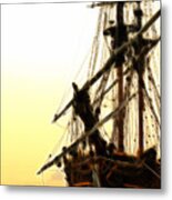 Pirates Sunset Sail Metal Print